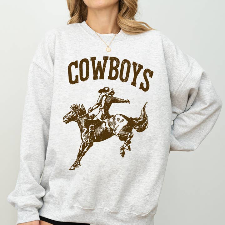 Refinery Number One LLC - Wholesale Graphic Sweatshirt - Women's - Cowboys, Bronco Rider, Cowboy, Western, Horse, Sweatshirt