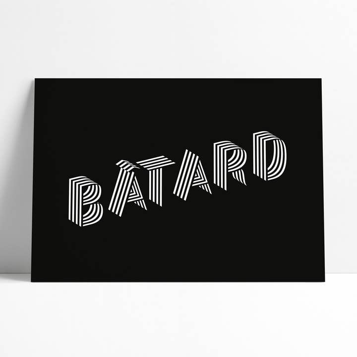 BATARD Postcard - Swearing and Insults Collection for wholesale by La Majorette à Moustache