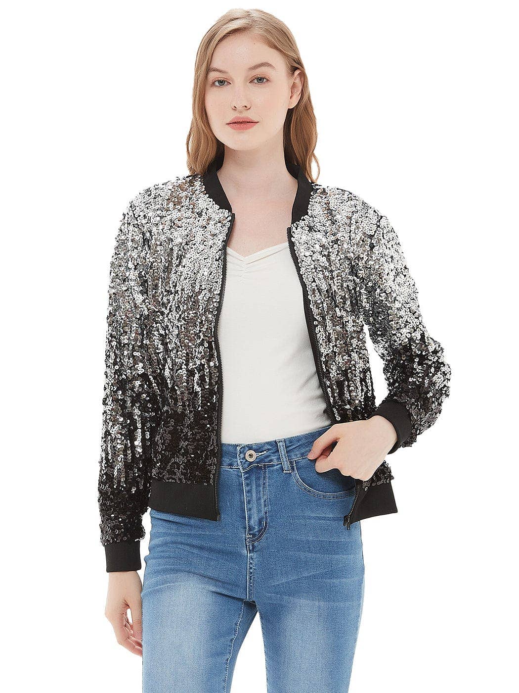 Anna Kaci Wholesale - Vente Bombers – femme - Blouson aviateur zippé à sequins95
