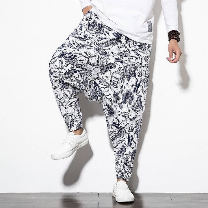 Fashion Print Drop Crotch Pants for wholesale by kycozy