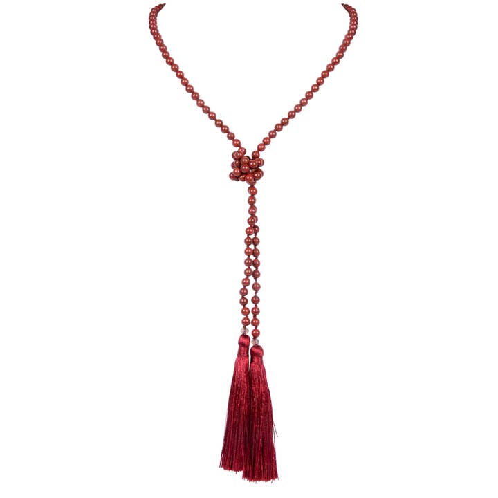 Ole - Wholesale Beaded/Pearl Necklace - Crystal Beads Silk Tassel Necklace