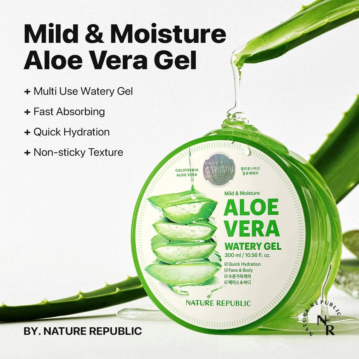 VIAI Beauty - Wholesale Aloe Spray/Cream - NATURE REPUBLIC Mild & Moisture Aloe Vera Watery Gel1