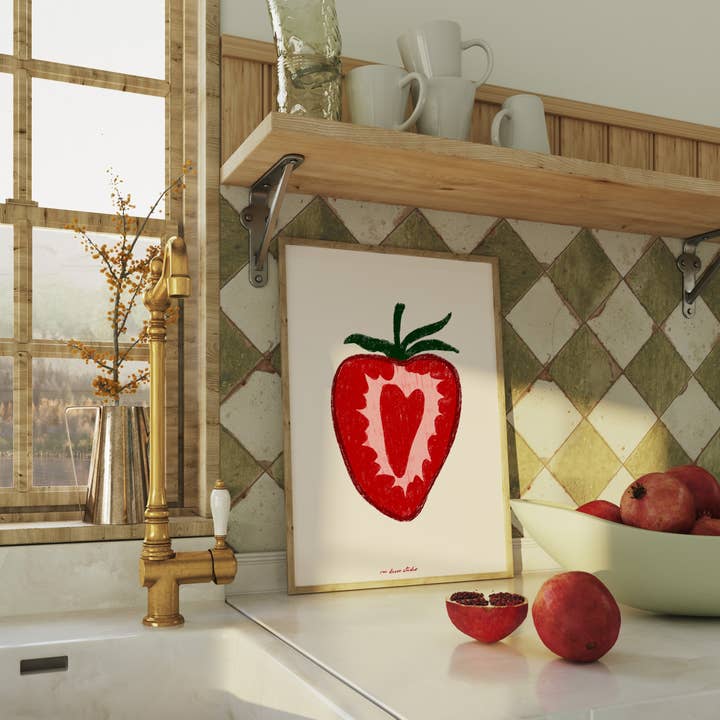 Strawberry Art Print for wholesale by RM Decor Studio