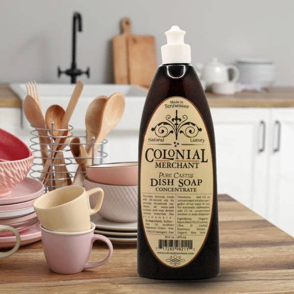 16 oz. Pure Castile Concentrated Natural Dish Soap for wholesale by Colonial Merchant