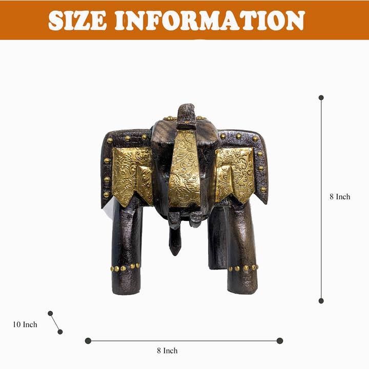 Buddha Yoga - Wholesale Stool - Handcrafted Wooden & Brass Elephant Stools Halloween7