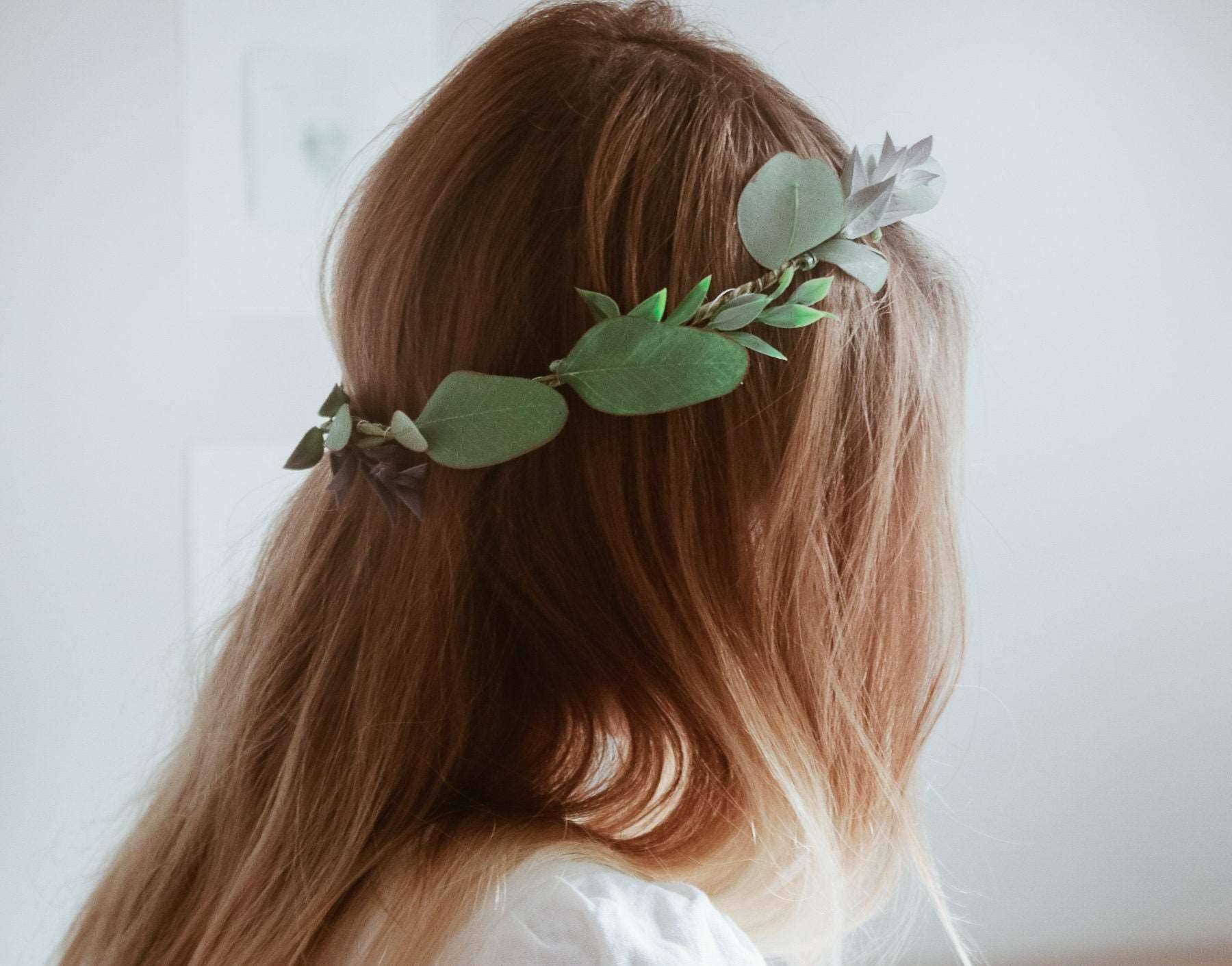 Hidden Botanics - Wholesale Fashion Headband - Women's - Boho Eucalptus Flower Crown, Green Flower Crown, Greenery, Eucalyptus Crown, Silver Dollar Eucalyptus, Wedding Crown, Boho Flower Crown9