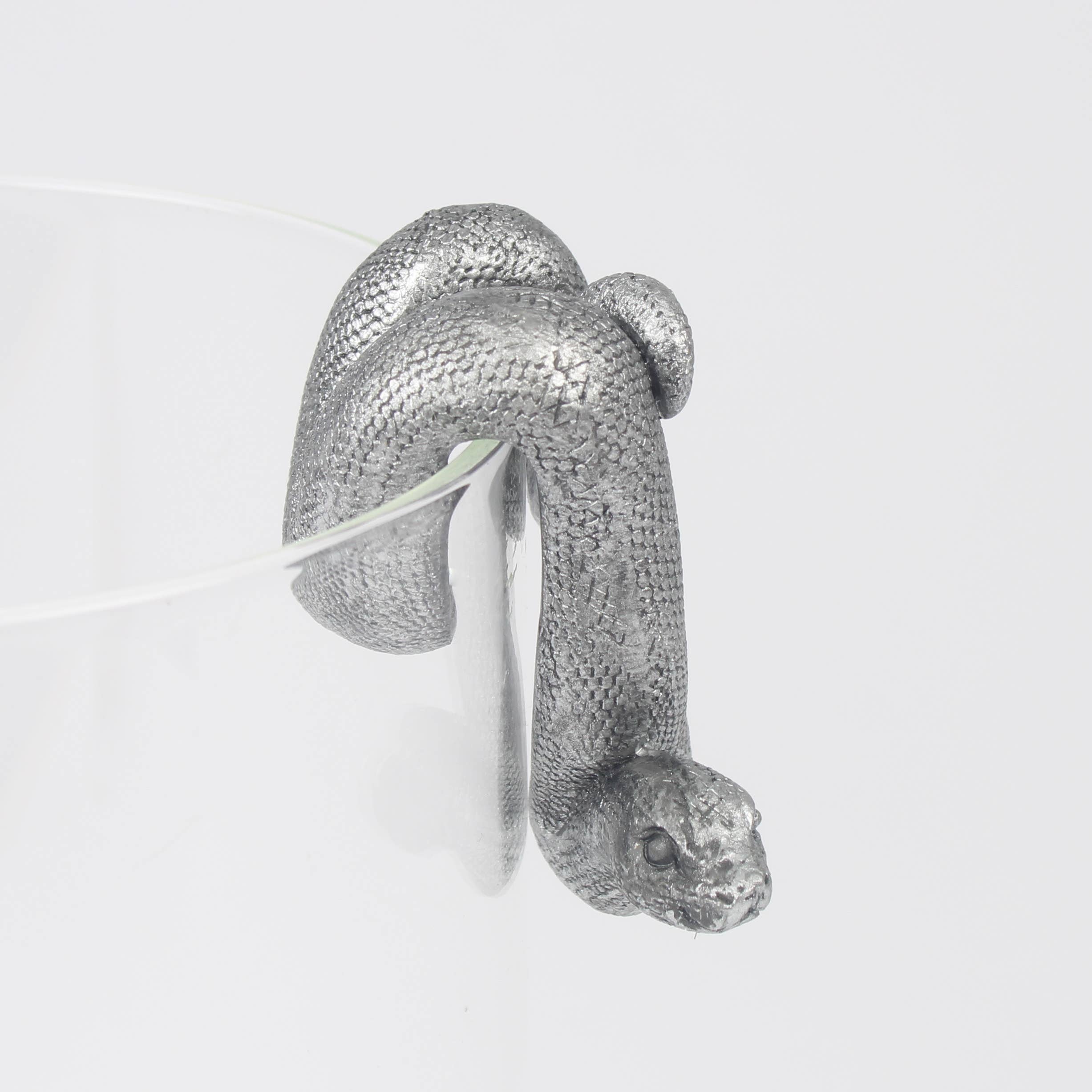 Originals International Ltd – wholesale Decorative figurine – Silver Snake Pot Hanger– Unique Gothic Noir Decor - Small2