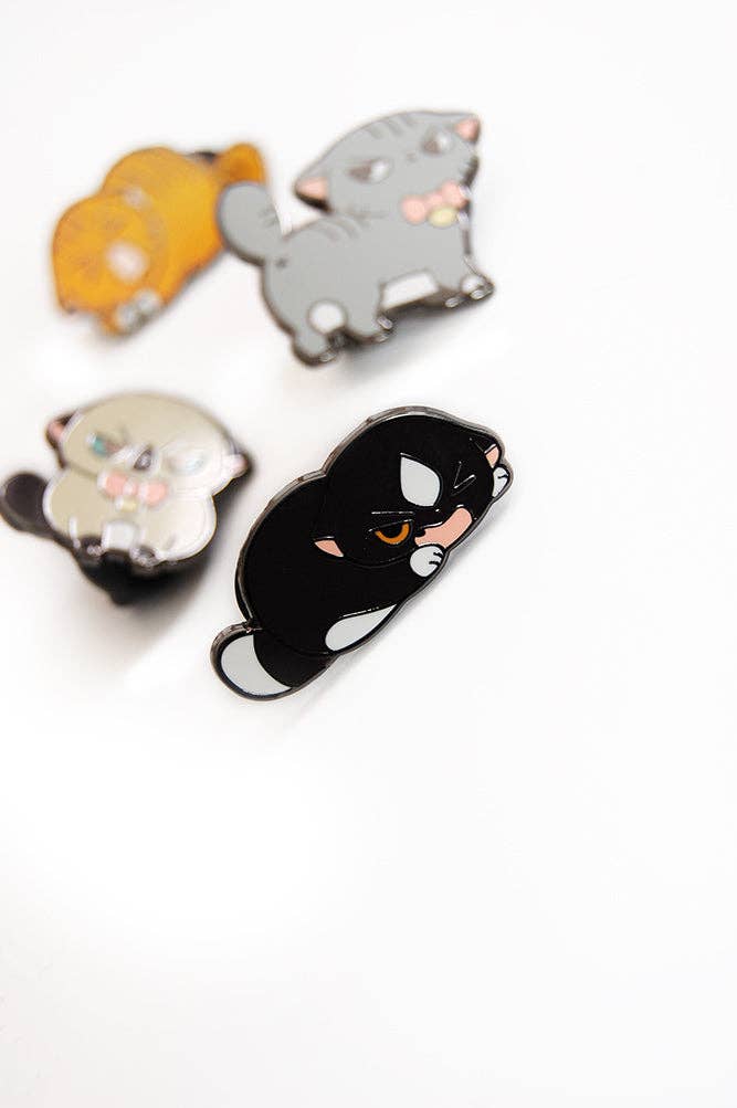 Floral Frolic - Wholesale Lapel Pin/Button - Angry Cat Pin Set3