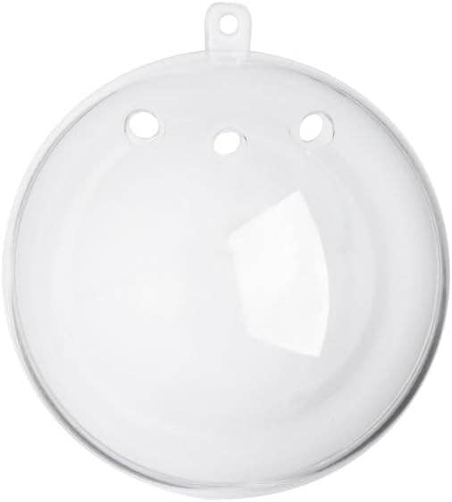 Factory Direct Craft - Vendita all'ingrosso Set di decorazioni  - Palla Ornamentale Riempibile in Acrilico Trasparente da 80mm (3,14in) con Fori1