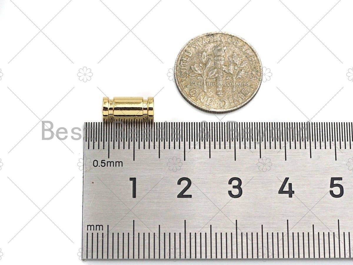 BestBeads&Beyond - Wholesale Beads - 2pc/10pcs 18K Gold High Polished Tube Space Bead, Tube Shape Beads, Men's Jewelry Findings, Bracelet Beads, 5x10mm, sku#Y3223