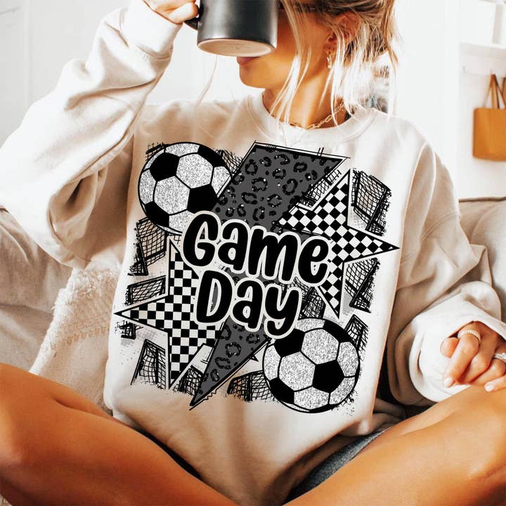 Soccer Game Day Shirt, Soccer Mom Vibes Sweatshirt for wholesale by NVC Ecommerce LLC