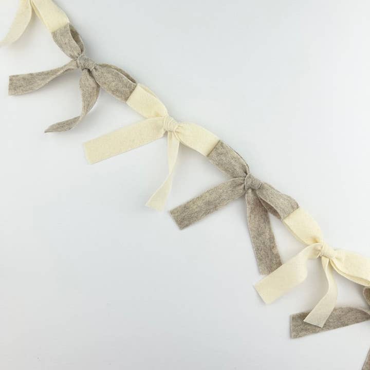 Bow Bunting (cream, beige) for wholesale by Eventide Pennant Co.