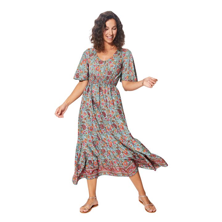 MAXIPA3080D SHORT SLEEVE LONG SUMMER DRESS for wholesale by Ipanima