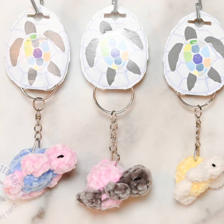 Llavero de Tortuga de Chenilla Tejido a Mano 1,5" para venta al por mayor de SS handcrafted Art