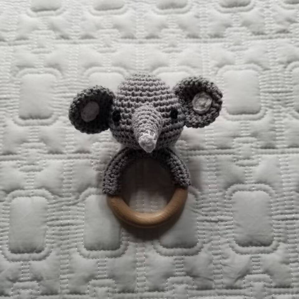 D & C TOYS - Vente Hochet mobile – bébé - Jouet à hochet en crochet pour bébé en forme d'éléphant1