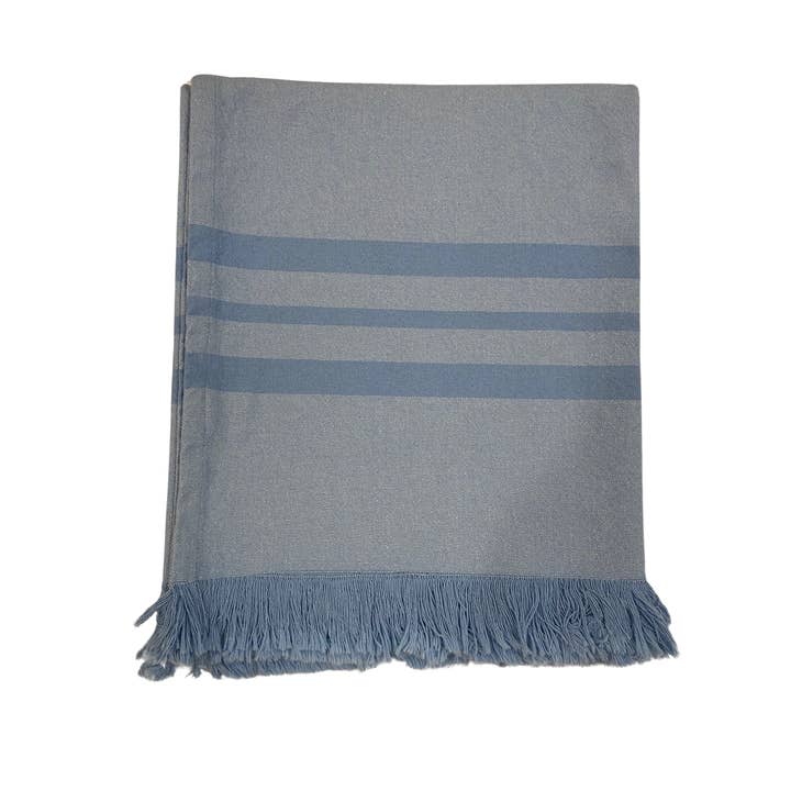 Pure Chic | Natural Home - Wholesale Throw Blanket - Recycled Cotton Throw | Striped | West Coast