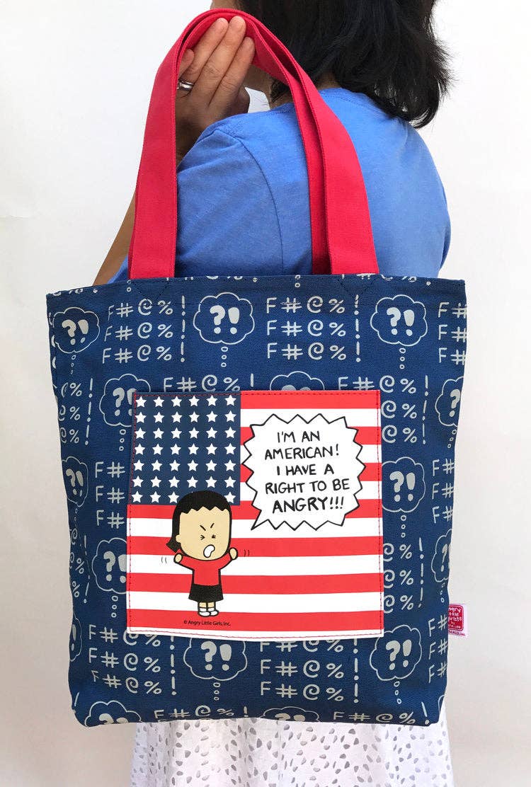 Angry Little Girls - Wholesale Tote Bag - Women's - I'm an American I Have a Right To Be Angry! tote bag and wallet set3