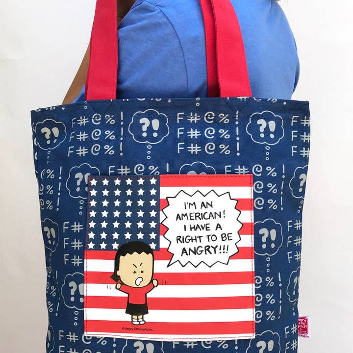 Angry Little Girls - Wholesale Tote Bag - Women's - I'm an American I Have a Right To Be Angry! tote bag and wallet set3
