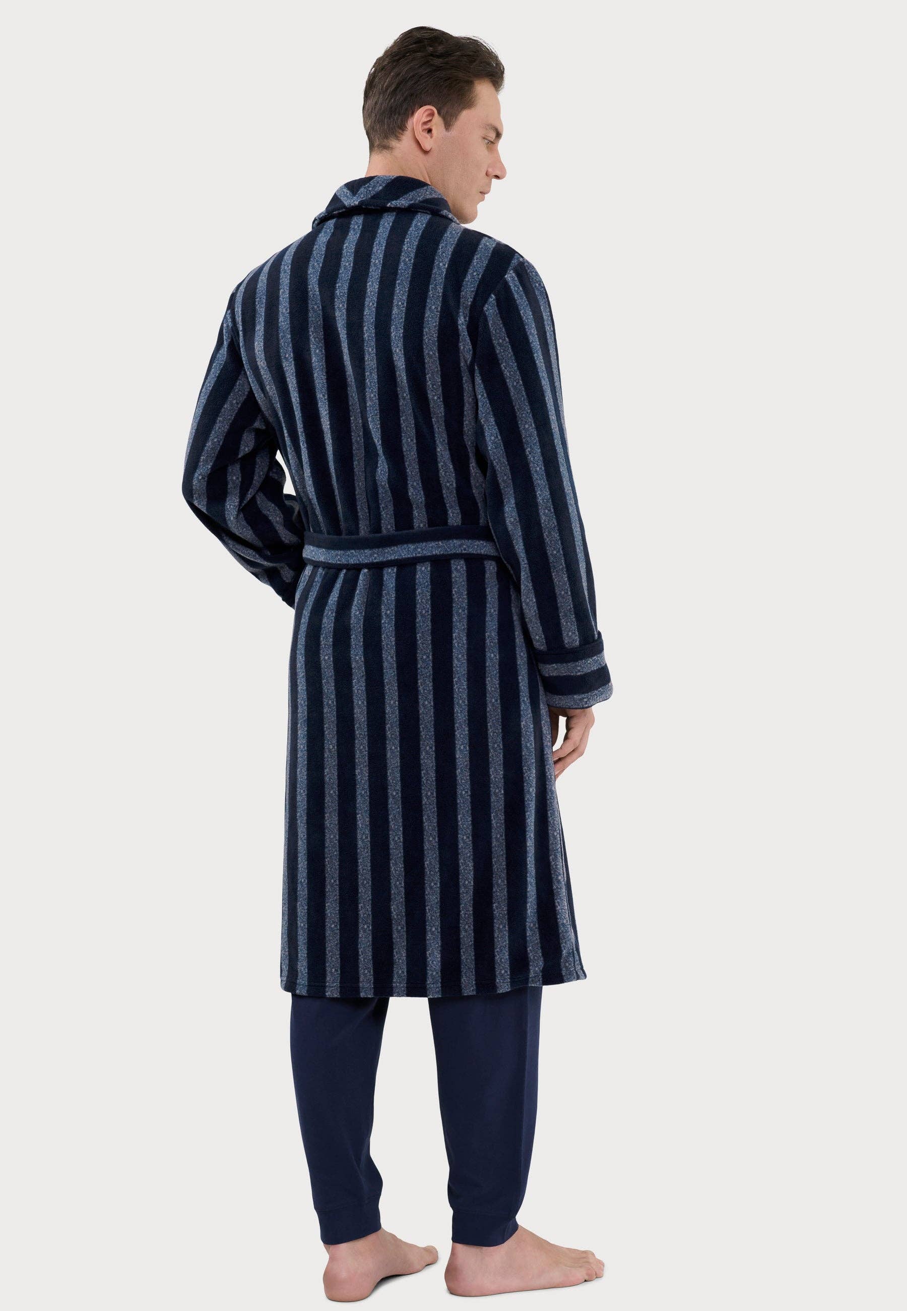 Men's Winter Premium Fleece Robe - Blue 0608 for wholesale on Faire2