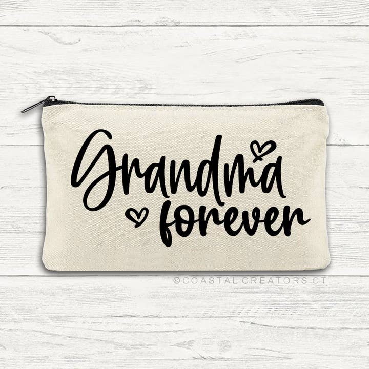 Grandma Forever Canvas Multi-Use Zipper Storage Bag for wholesale by Coastal Creators of Connecticut