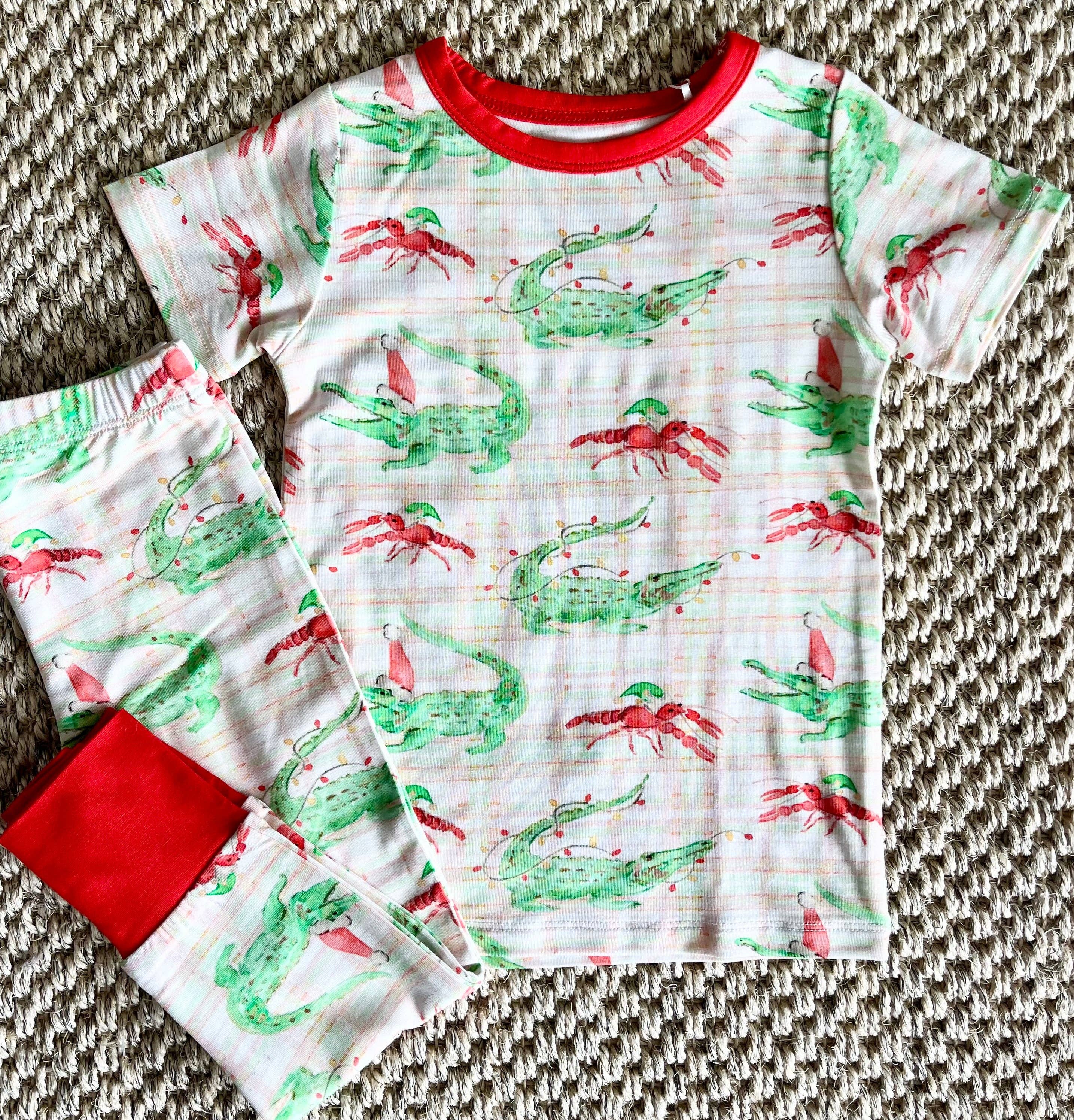 Sweet Bay Clothing - Wholesale Sleepwear Set - Kids - Gator/Crawfish Two Piece Pajama Pants Set