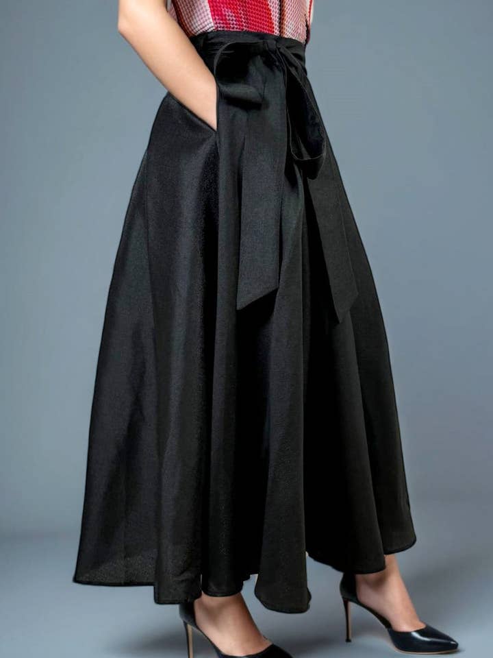 X7612D BACK FLARED MAXI SKIRT, PLUS SIZE OPTIONS for wholesale by N by Nancy