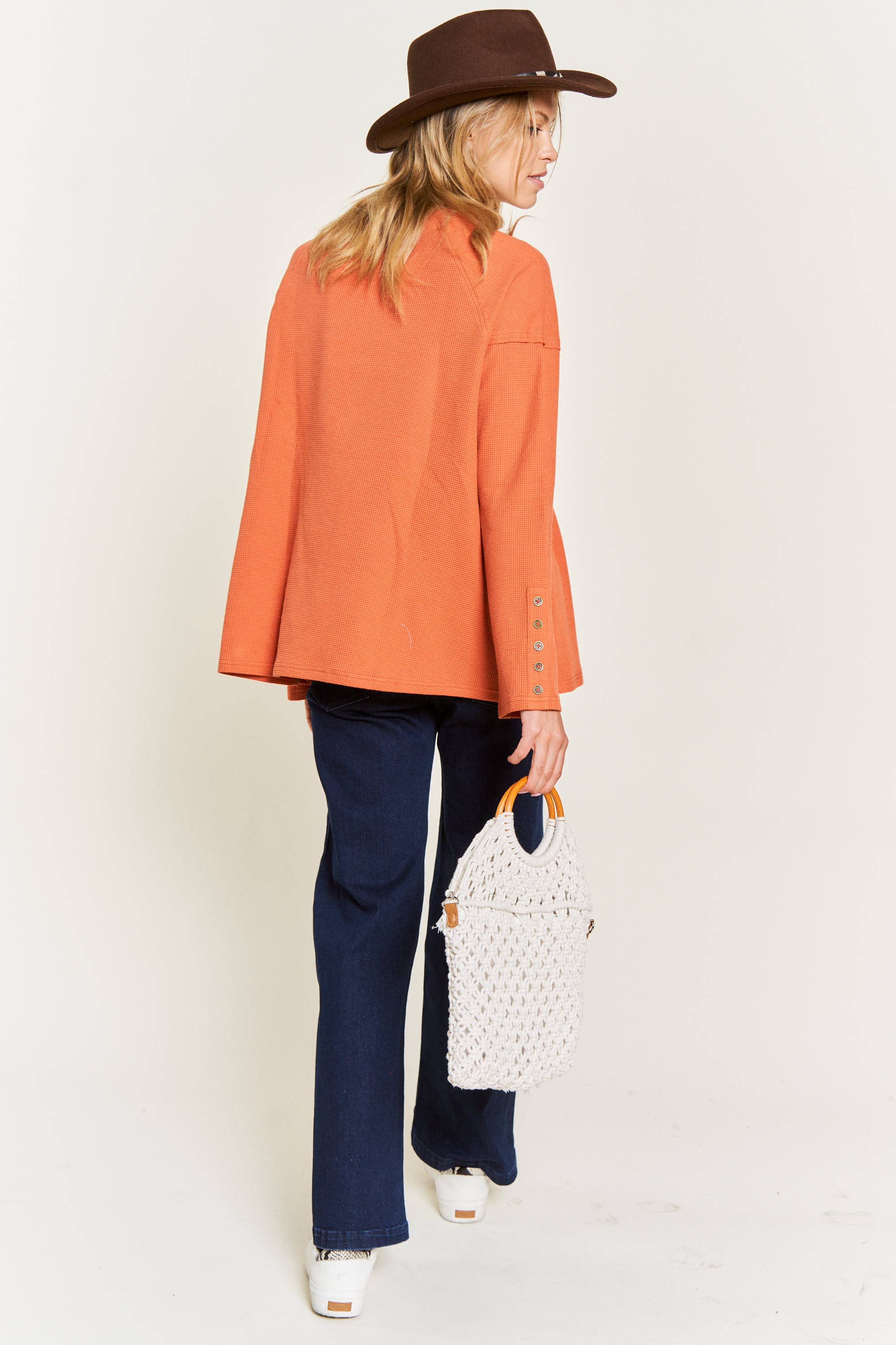 JADE BY JANE - Vendita all'ingrosso Felpa - Donna - Pullover in tessuto a maglia waffle JJT5045 114