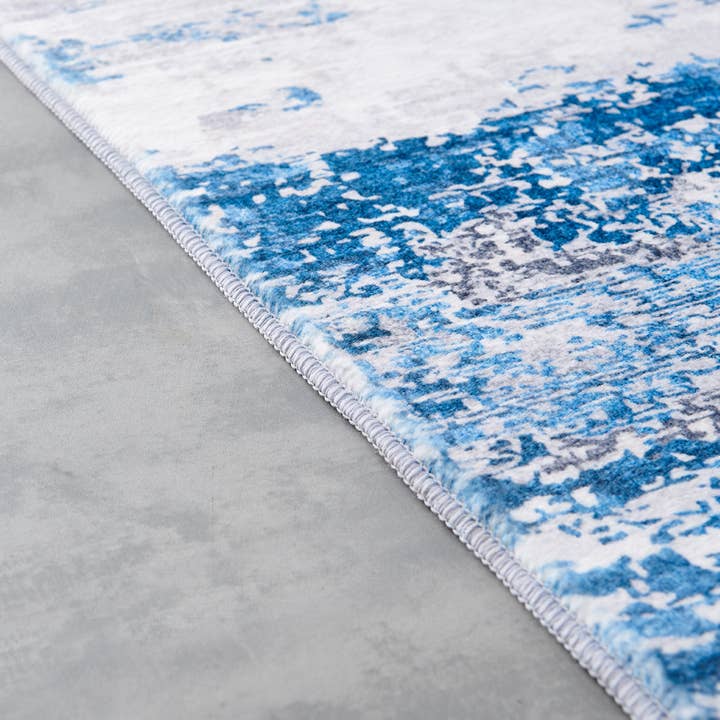 Amazing Rugs – Großhandel Teppichvorleger – Zara Abstract Design, maschinenwaschbar, Grau und Türkis4