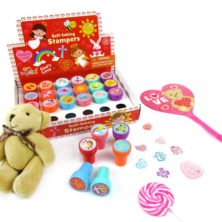 Carimbos religiosos do dia dos namorados para crianças por atacado de Tiny Mills