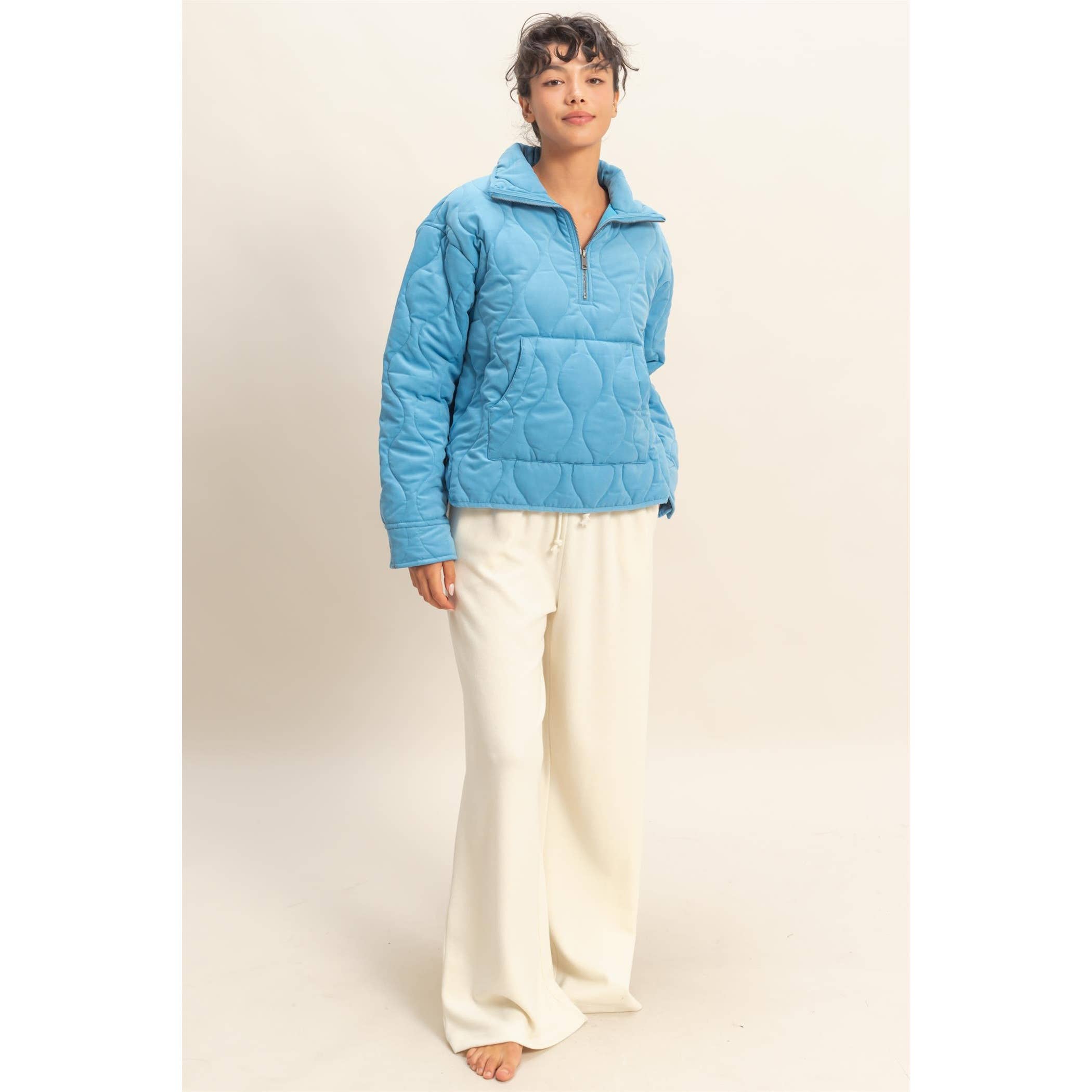 HYFVE - Vendita all'ingrosso Giacca - Donna - Pullover trapuntato a collo alto con mezza zip14