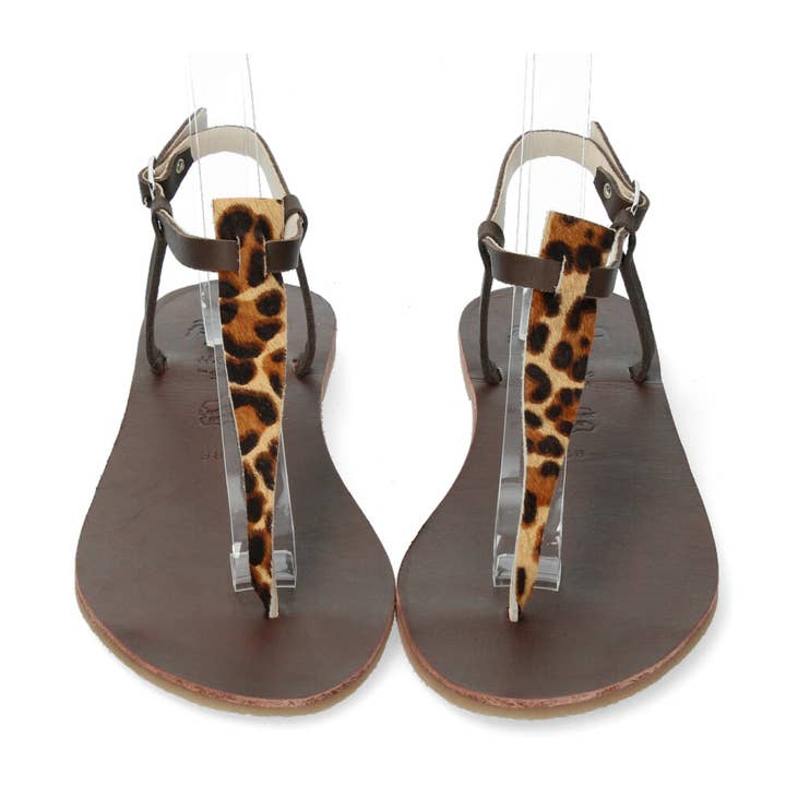 Moderne Minorcaanse sandaal in Java-luipaard met dierenprint voor wholesale door Ria Menorca
