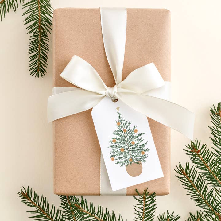 Norfolk Pine Christmas Gift Tag Set of 6 for wholesale by Dear Lila Paperie