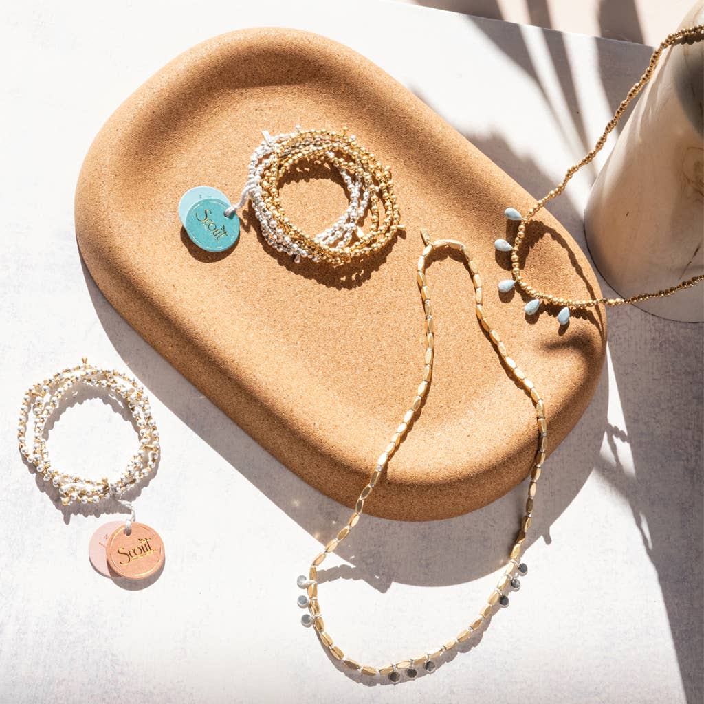 Scout Curated Wears - Wholesale Beaded Bracelet - Metal Wrap - Classic/Teardrop/Gold7