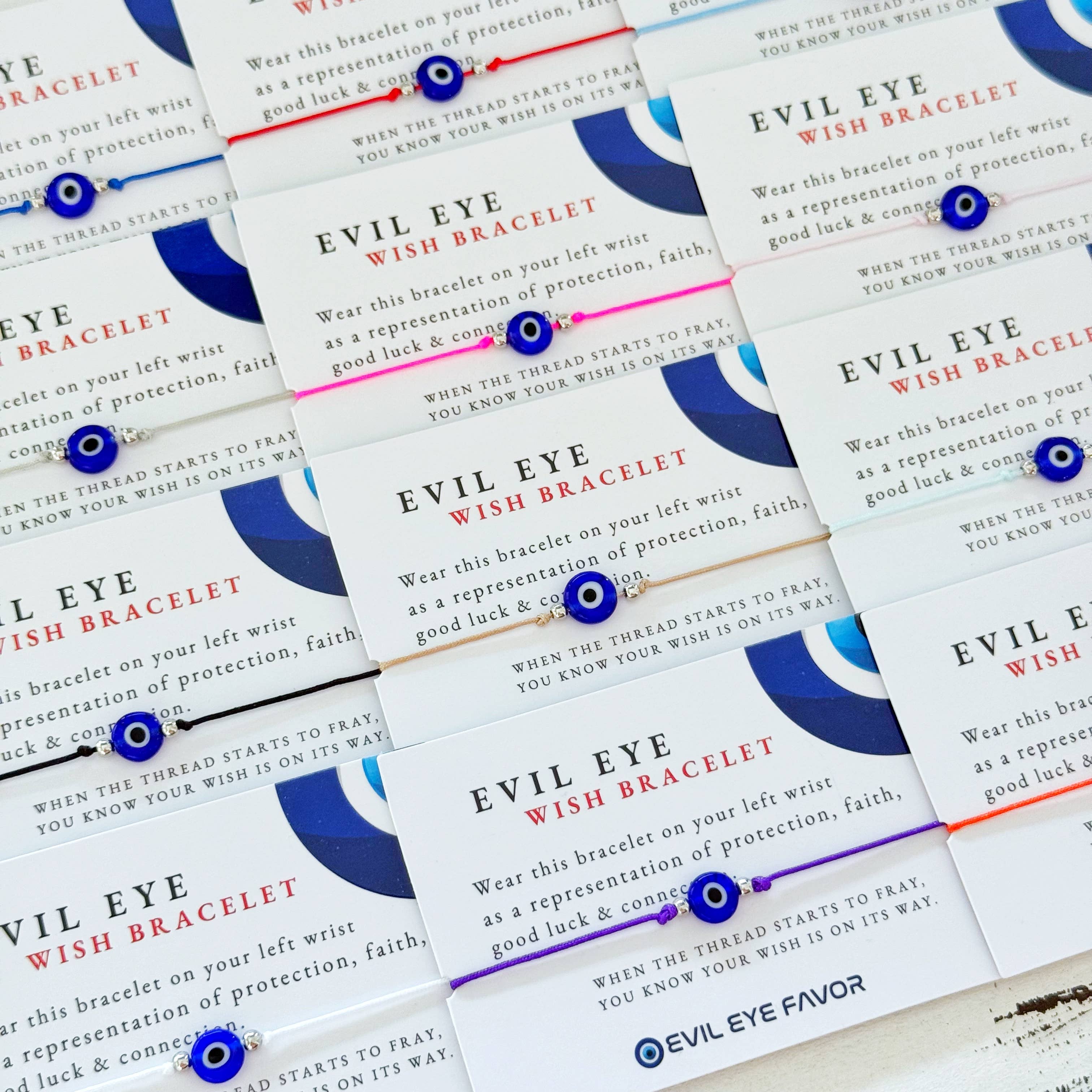 Evileyefavor - Vente Bracelets à breloques/pendentifs - Bracelet de Vœux Œil Maléfique Réglable - 25 avec Boîte de Présentation2