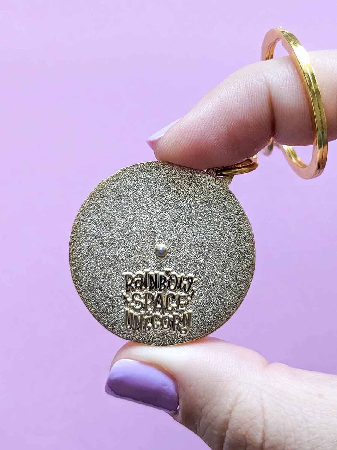 Rainbow Space Unicorn - Wholesale Keychain – Women's - Self Care Spinner Keychain2