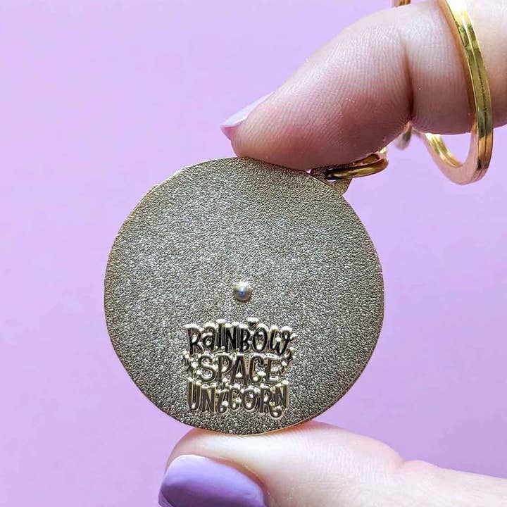 Rainbow Space Unicorn - Wholesale Keychain – Women's - Self Care Spinner Keychain2