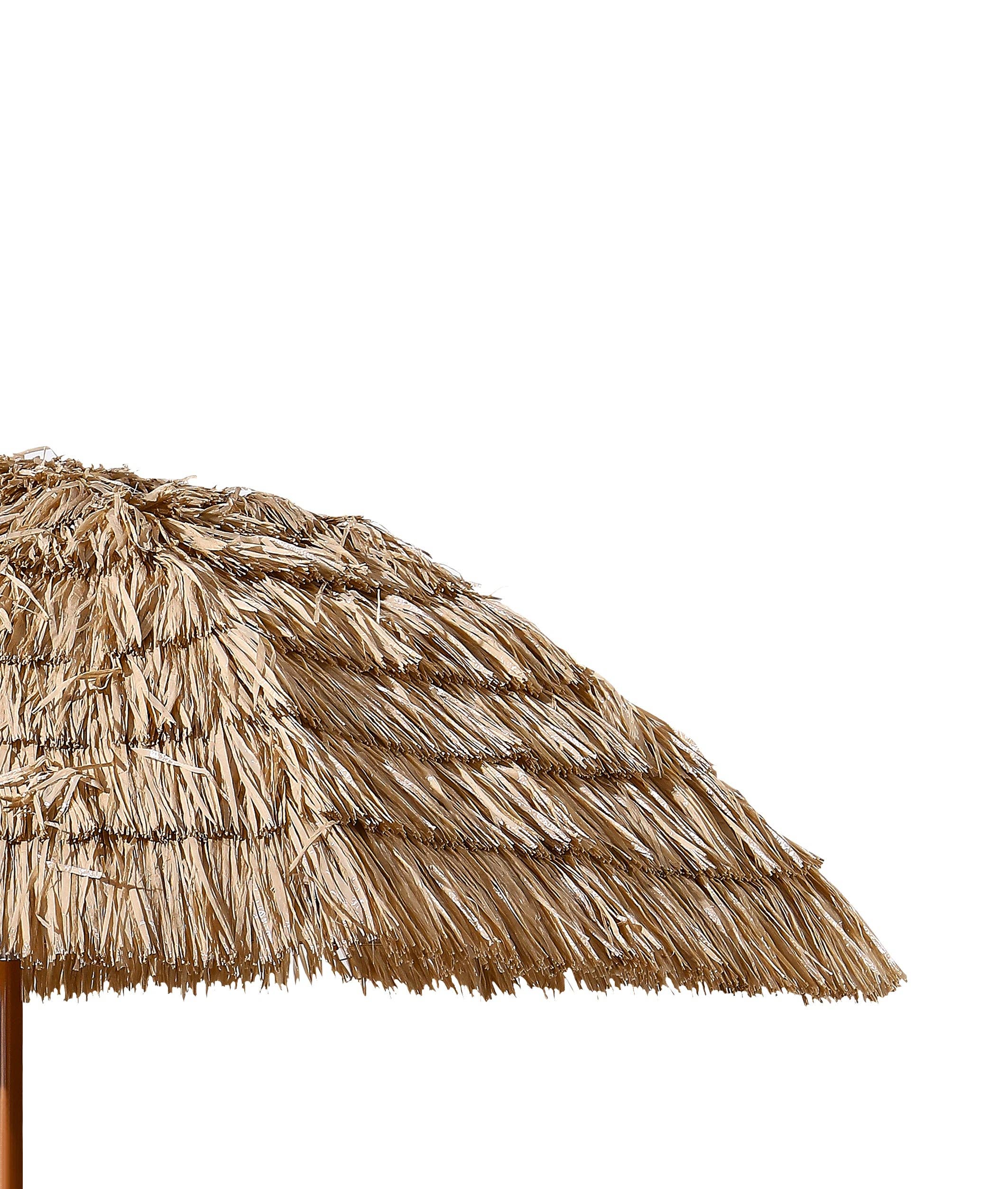 Orange County Decor - Wholesale Beach Umbrella - 8'Thatch Patio Tiki Umbrella Tropical Palapa Raffia Tiki Hut Hawaiian Hula Beach Umbrella,Straw Umbrella Brown Half Circle No Foundation Needed Manual Garden & Outdoor Beach Year Round Use Gazebos3