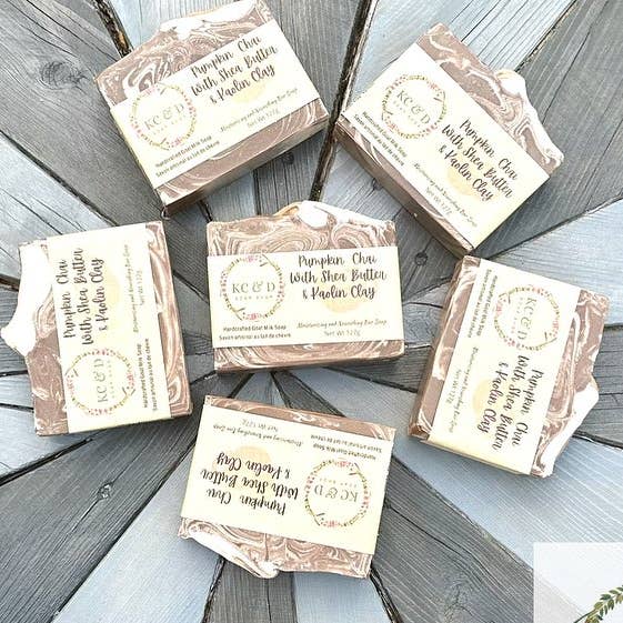 Goat Milk Soap: Pumpkin Chai with Shea Butter & Kaolin Clay for wholesale by KC&D Soap Shop