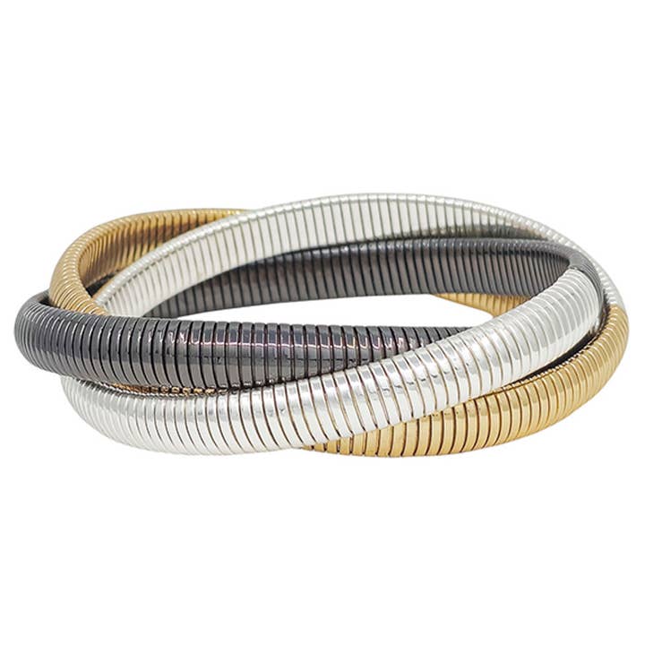 WATER RESISTANT 3 SET 8 MM BOLD METAL STRETCH B, MB 2009 LE for wholesale by JOIA ACCESSORIES