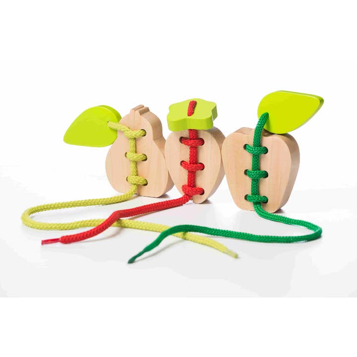 Toysmith - Wholesale Wood Toy - Kids - Cubika Wooden Lacing Toy Set Fruits1