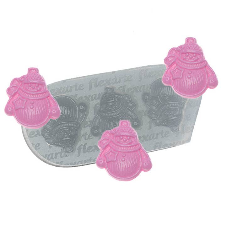 Small Snowman Mold 3-cavity for wholesale by Flexarte USA