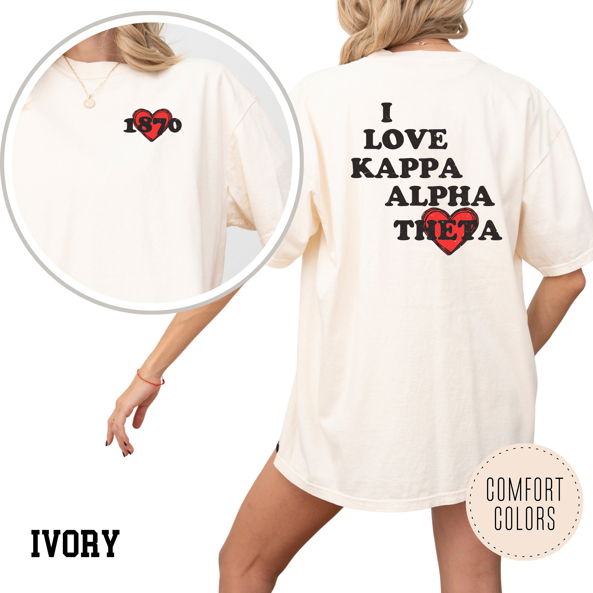 Kite and Crest - Wholesale Screen Printed T-Shirt - Women's - I Love Comfort Colors Sorority T-shirt15