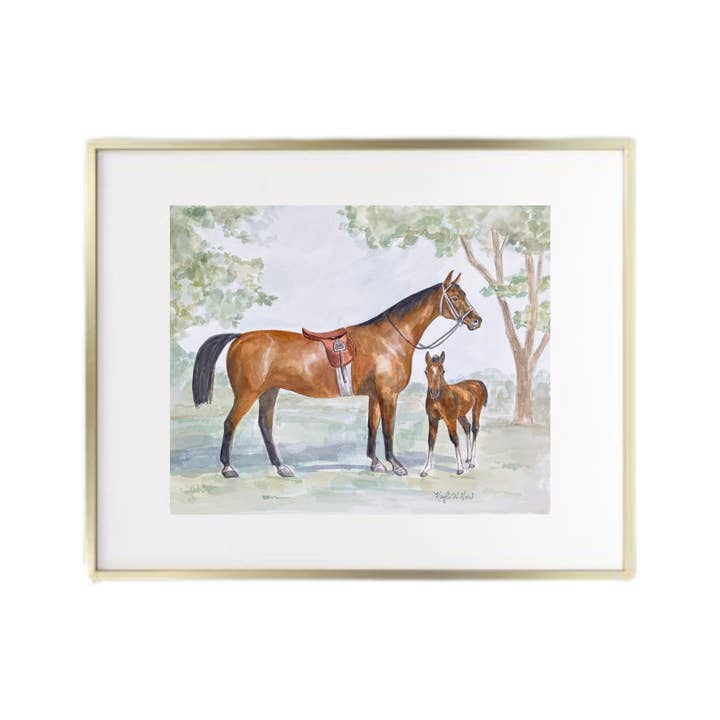 "Vintage Horse and Foal" (PRINT) for wholesale by Kayla Weber Art