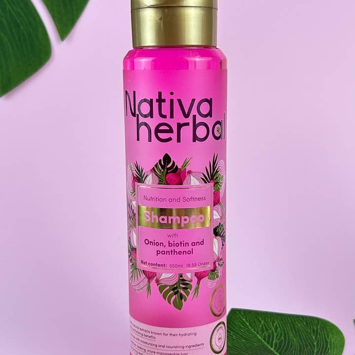 Nativa Herbal Onion, Biotin and Panthenol Shampoo x 550ml for wholesale by Nativa Herbal