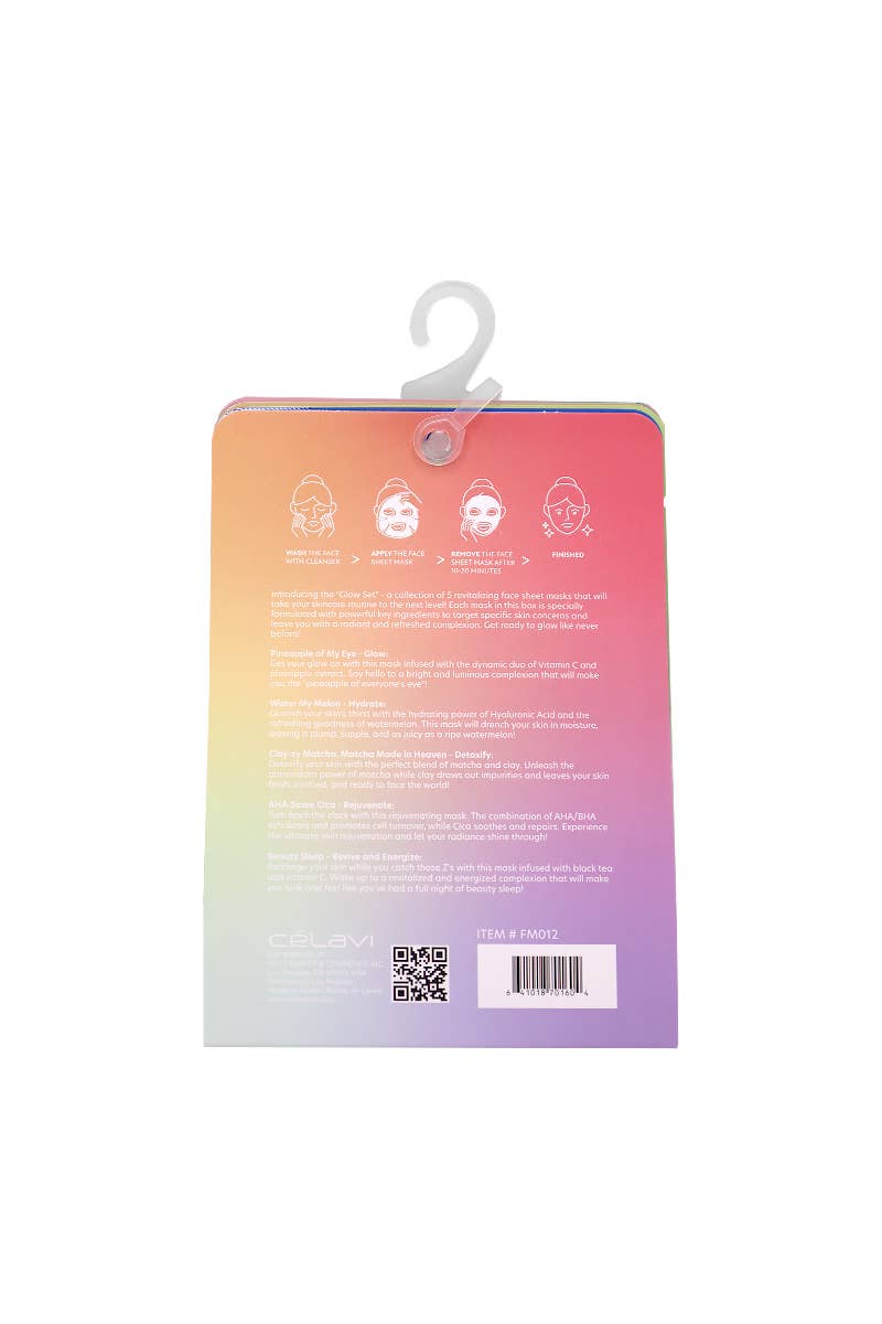 PINEAPPLE Beauty - Wholesale Skincare Face Mask - Celavi FM012 Face Sheet Mask Set - 123