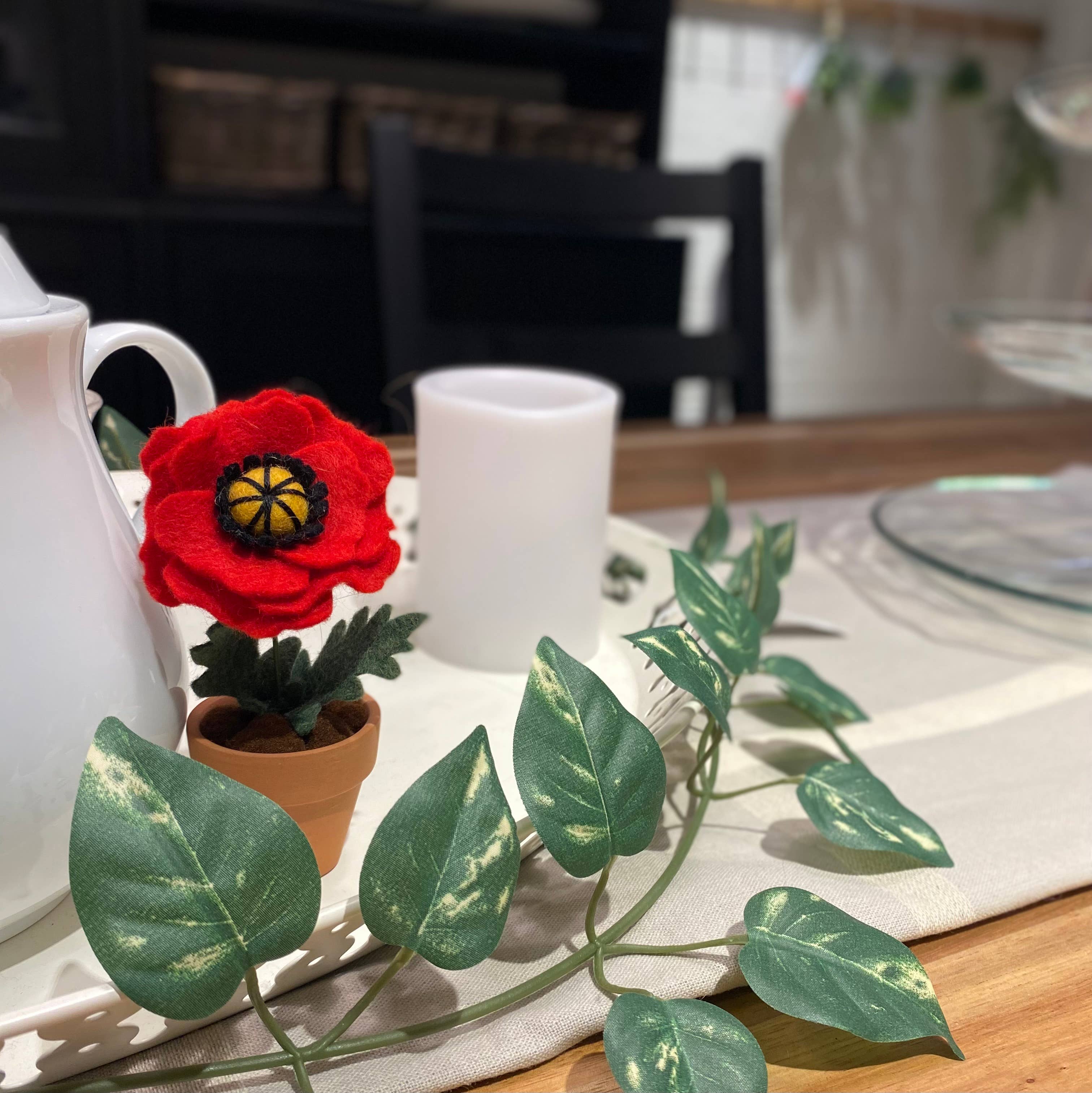 ForgetBKnot - Wholesale Artificial Flowers - Poppy Felt Forever Flower (August Birth Month Flower)4