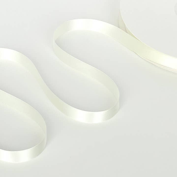 Little Ribbon Shop - Wholesale Ribbon - Gift Wrapping - Antique White 28 Double Faced Satin Ribbon 100-Yard Roll
