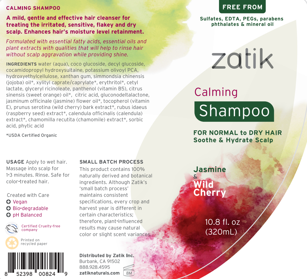 Zatik Naturals - Wholesale Hair Shampoo - Calming Shampoo, Jasmine & Wild Cherry, 10.8 fl oz1