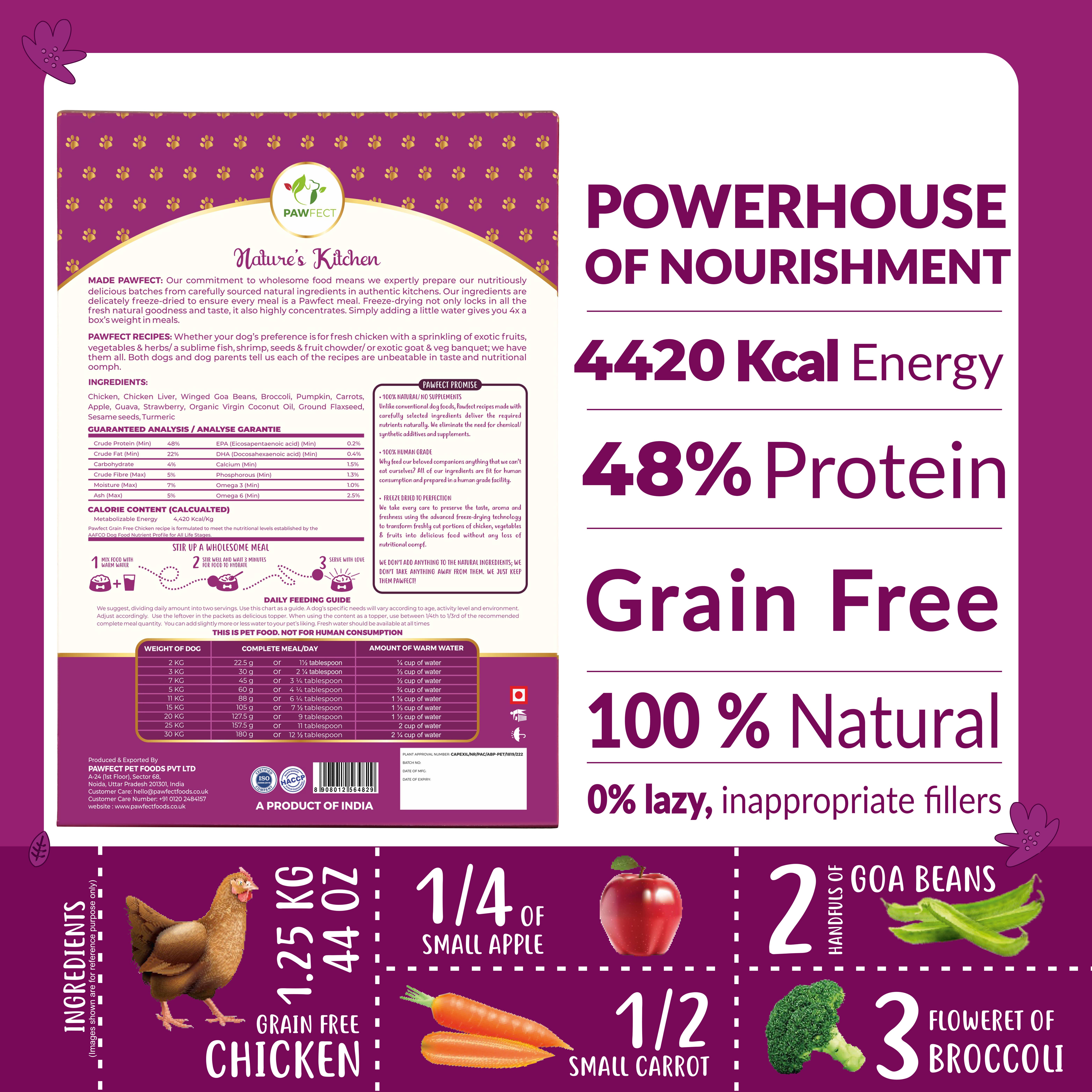 Pawfect Foods – wholesale Pet food – Dog – Pawfect Nature's Kitchen Freeze-Dried Chicken Recipe Dog Food | Complete & Balanced Meal | Lean Protein for Muscle & Weight Control | 100% Natural | Grain-Free | Supports Vitality2