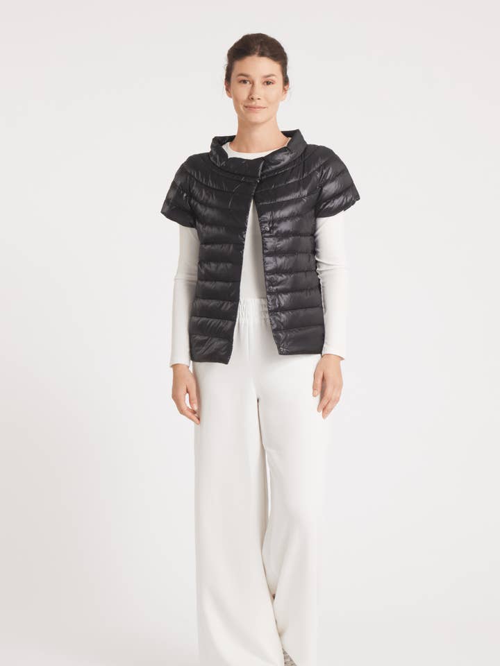 Cotes of London - Wholesale Outerwear Vest - Women's - The St Barts | Down Vest | Midnight Black1